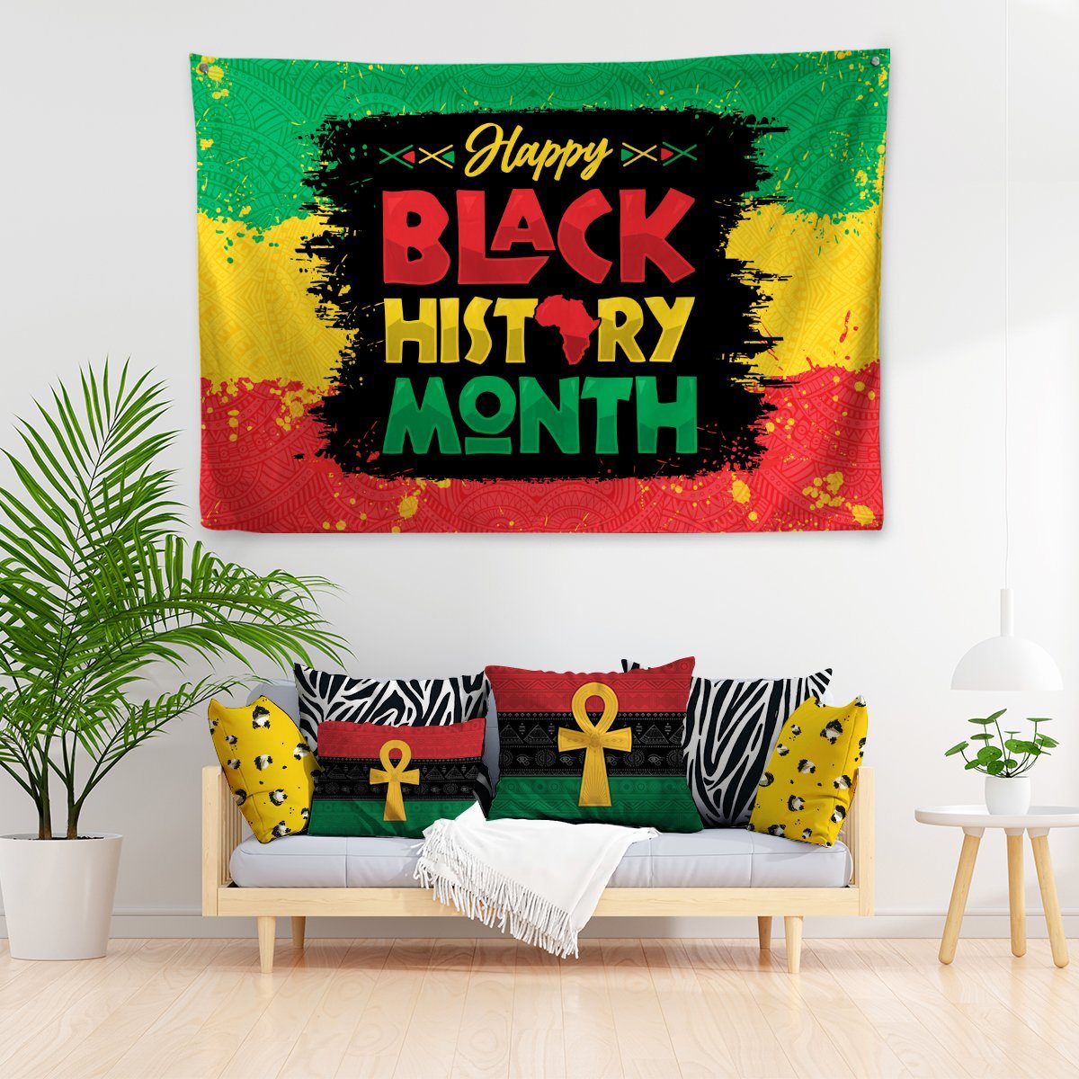 Happy Black History Month Tapestry Tapestry Tianci 40&#39;&#39;x 59&#39;&#39; 